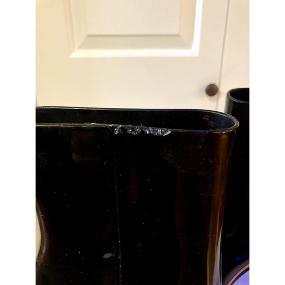 Melissa black heeled shiny rainboots - Picture 8 of 14